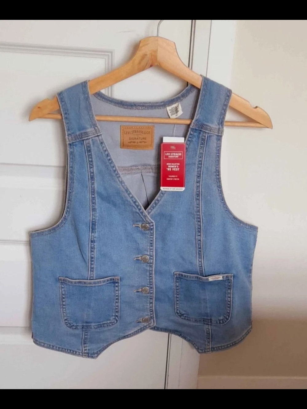 Levi's Light Blue Denim Vest with Front Pockets